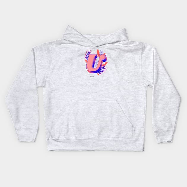 U initial Kids Hoodie by asian tee